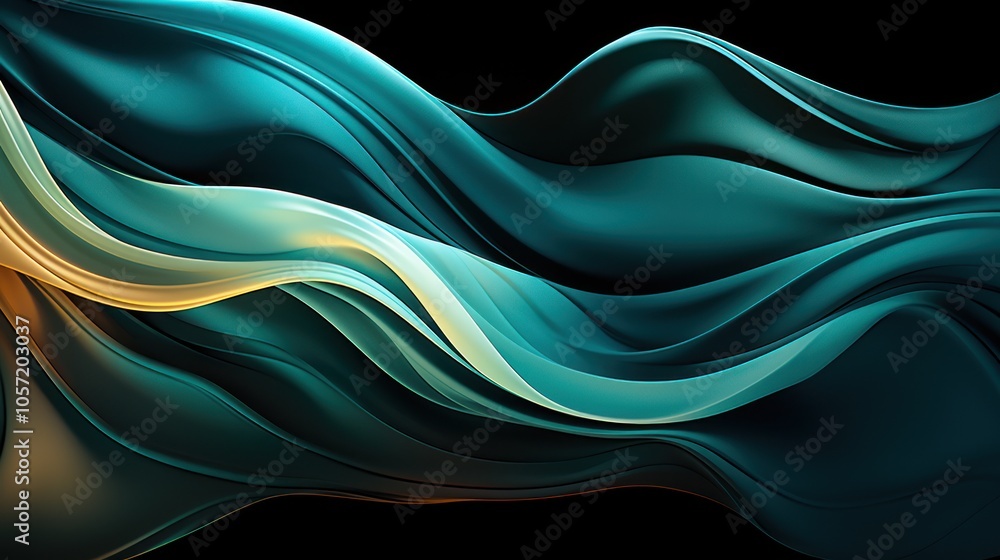 Abstract flowing waves in vibrant colors on a dark background, evoking movement and energy. Abstract flowing waves in vibrant colors on a dark background, evoking movement and energy.