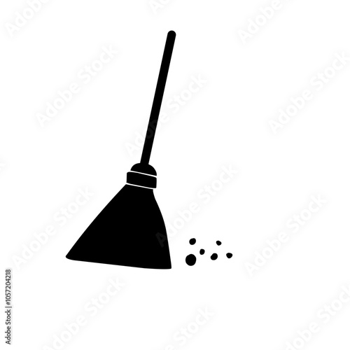 clean broomstick vector icon