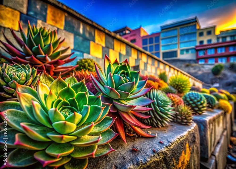 Obraz premium Urban Exploration with Haworthia: Charming Southern African Succulents for Easy Care and Aesthetic Appeal
