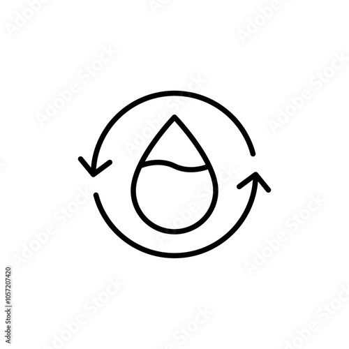 Refill water outline icons, minimalist vector illustration ,simple transparent graphic element .Isolated on white background