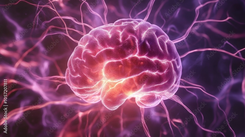 Obraz premium neurosciences, brain magic energy 