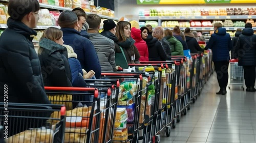 Queue at Grocery Store Checkout