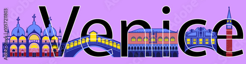 Set of Venetian landmarks