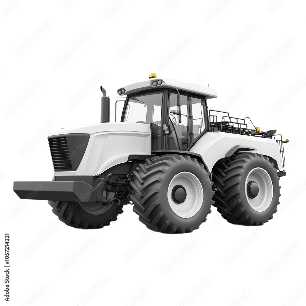 Modern tractor isolated on transparent background. 3d rendering - illustration. Modern tractor isolated on transparent background. 3d rendering - illustration.