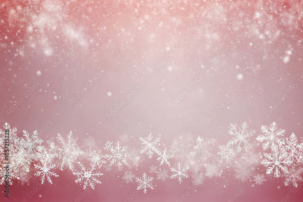 gradient pink and white Christmas background with delicate falling snowflakes gradient pink and white Christmas background with delicate falling snowflakes