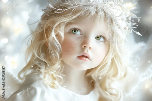 Blonde and Little Girl in Christmas Time