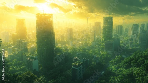 Envisioning a Sustainable Urban Future:Futuristic Green City with Renewable Energy