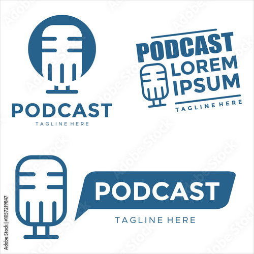 Simple and minimalist podcast logo design