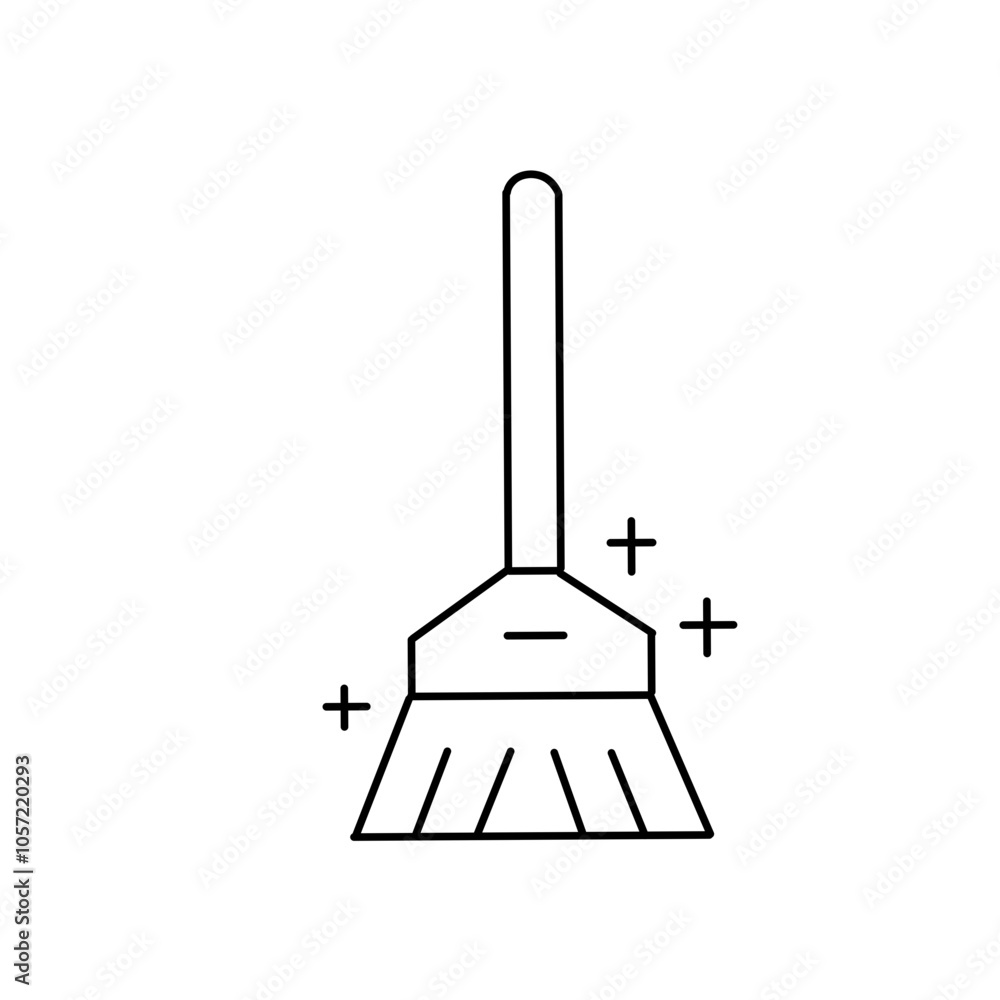 Cleaning kit outline icons set vector Cleaning kit outline icons set vector