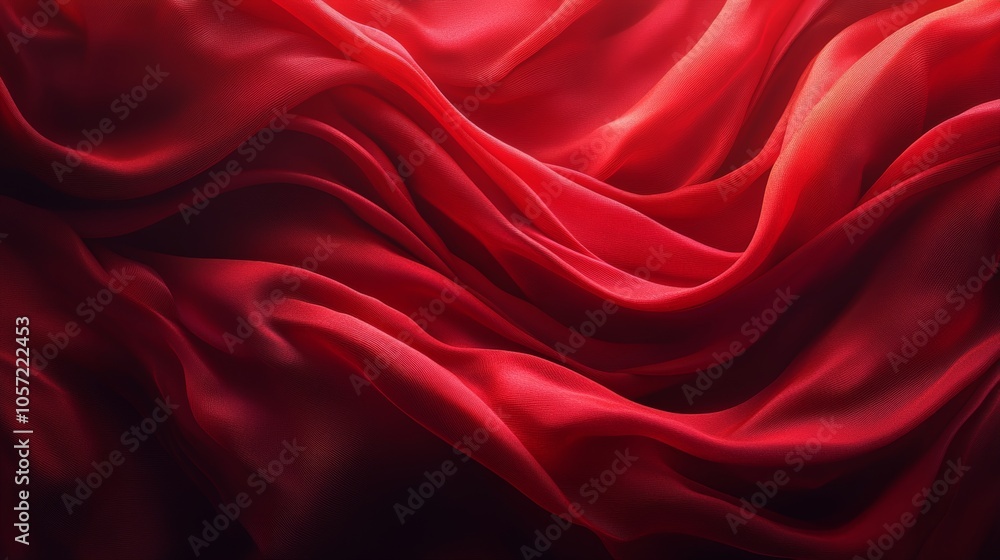 A red fabric with a wave pattern A red fabric with a wave pattern