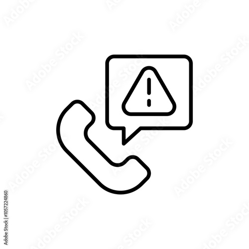 Emergency call outline icons, minimalist vector illustration ,simple transparent graphic element .Isolated on white background