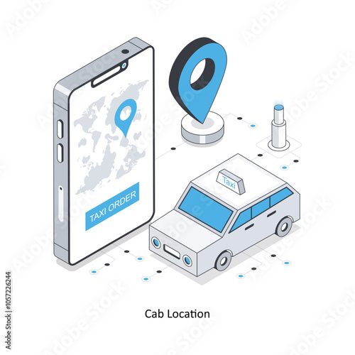 Cab Location  isometric stock illustration. EPS File stock illustration