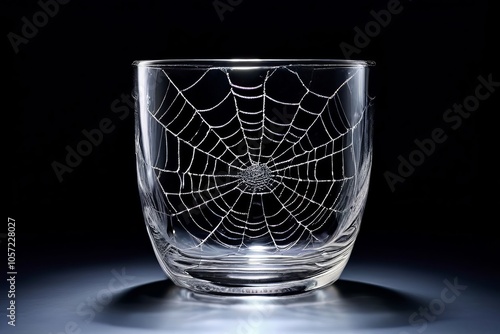 glass with a web like pattern often used in decorative items photo