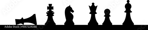 Vektor Silhouetten Schachfiguren - Taktik und Strategie im Spiel - Spielzug - Design Elemente Schach