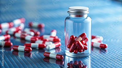 A bottle of antiretroviral medication on a white background, representing HIV care and treatment photo