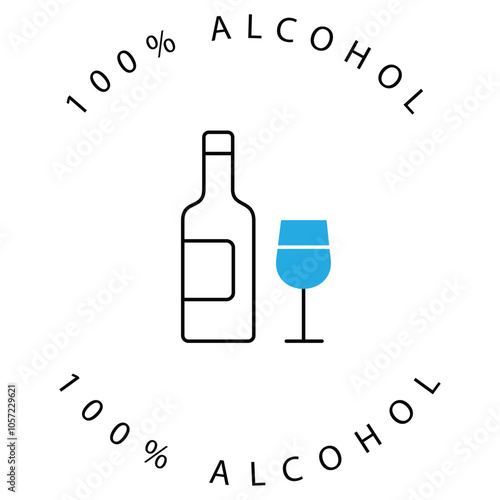 Prohibited Wine Glass Icon for Alcohol-Free Beverages Vector Icon Design