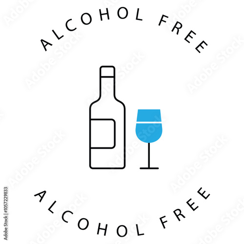 Alcohol-Free Wine Vector Icon Design