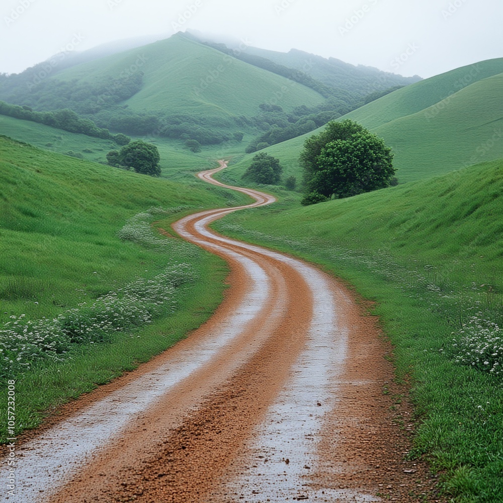 Scenic Winding Road in Green Hills Scenic Winding Road in Green Hills