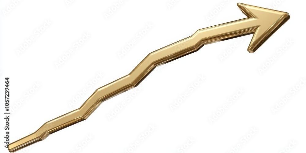 Obraz premium Golden Arrow Infographic Depicting Growth Trends