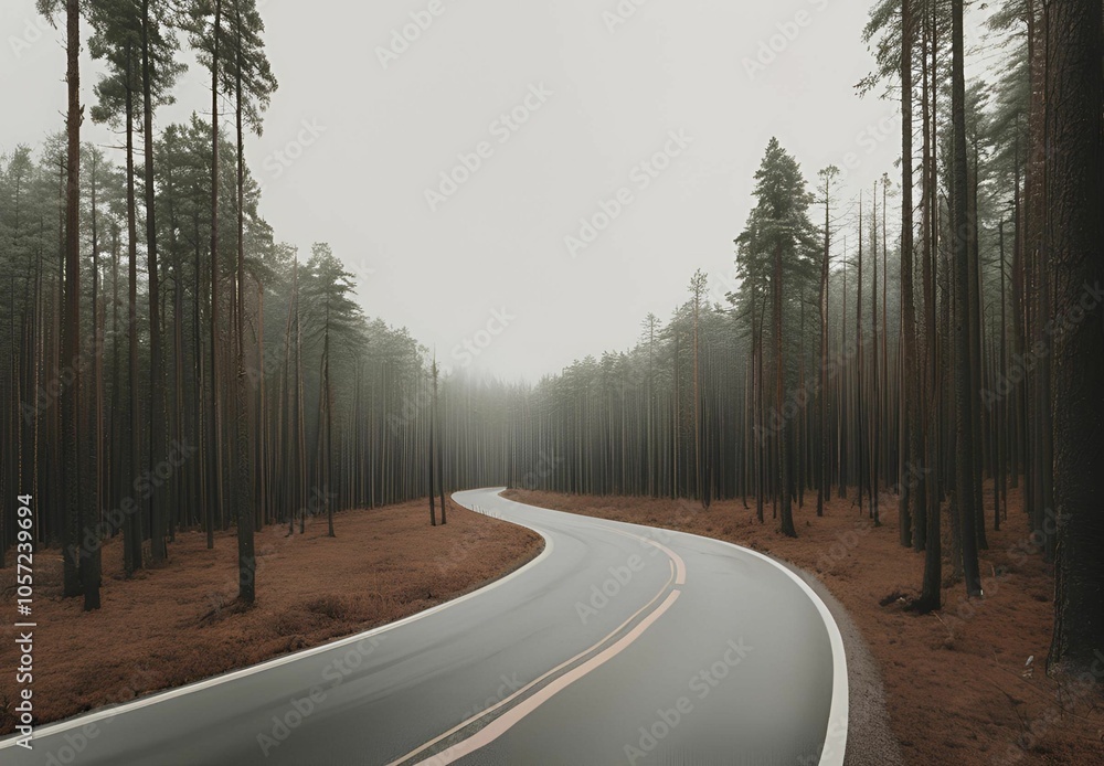Fototapeta premium road through forest