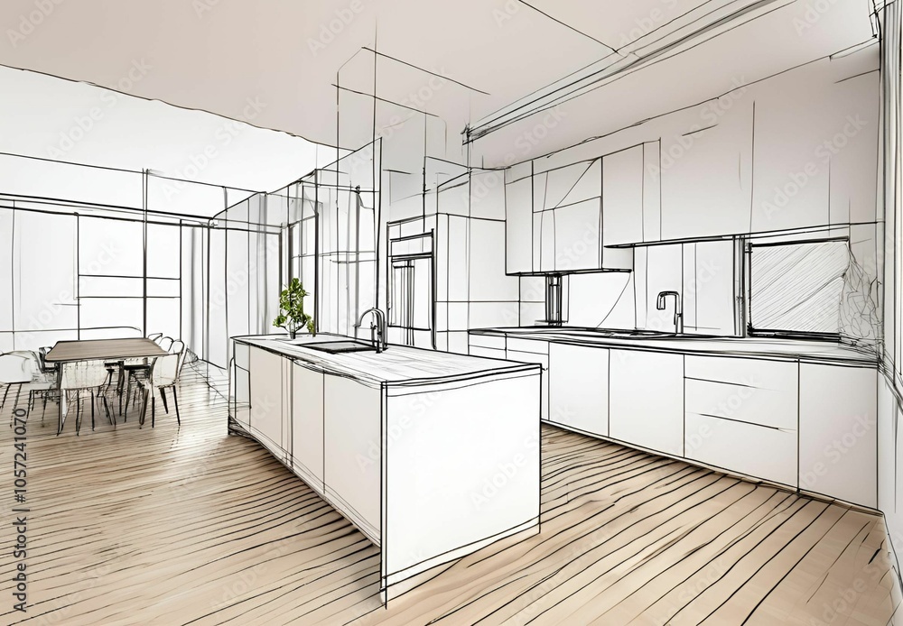 Minimalist bedroom bathroom 2D sketch Minimalist bedroom bathroom 2D sketch