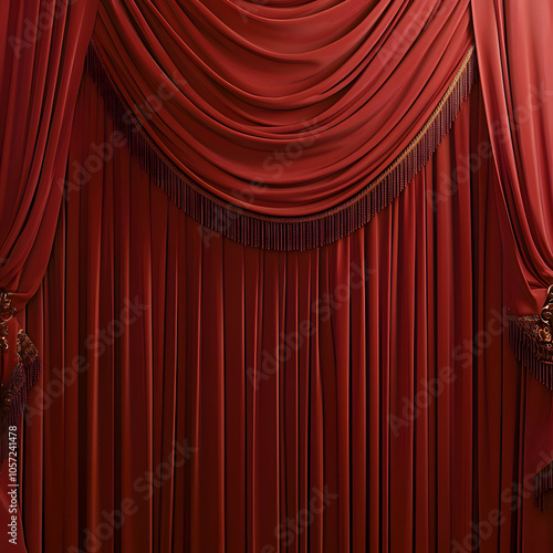 Wallpaper Mural red curtain with spotlight. Generative AI Torontodigital.ca