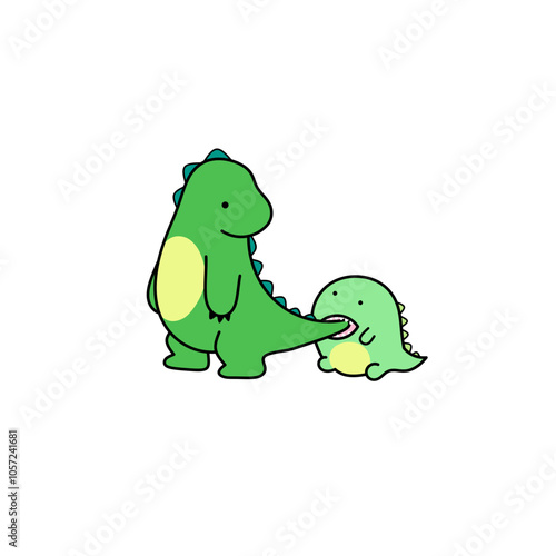 Dinosaur mother whose tail was bitten by her child