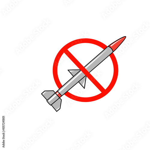 Stop the war Gun silhouettes, red forbidden circles. Anti-war icon. Prohibition of use of weapons