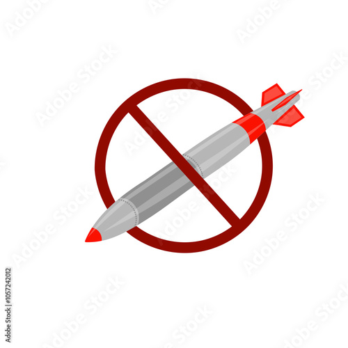 Stop the war Gun silhouettes, red forbidden circles. Anti-war icon. Prohibition of use of weapons