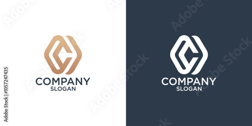 collection of initial letter c abstract monogram logo design vector