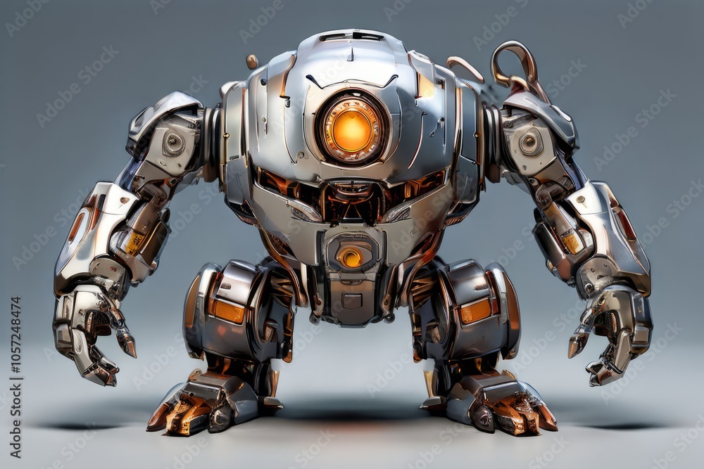 robot a stylized robot with a mechanical metallic body robot a stylized robot with a mechanical metallic body