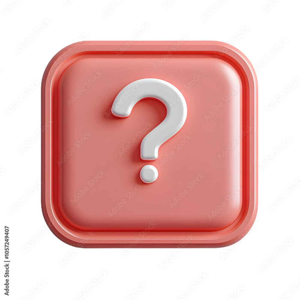 Minimalist Peach Question Mark Icon on a Square Button with Rounded Corners Minimalist Peach Question Mark Icon on a Square Button with Rounded Corners