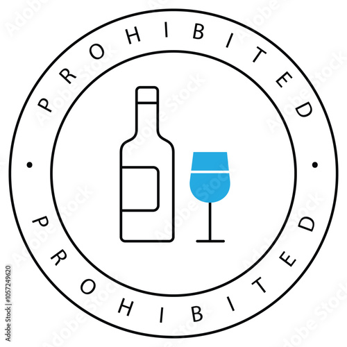 Prohibited Alcohol Wine Drinking Glass Vector Icon Design