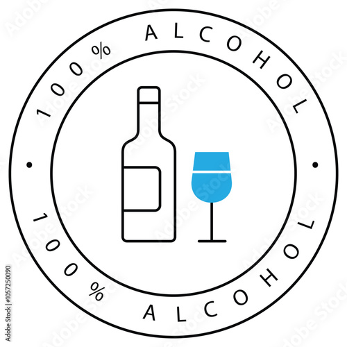 Wine Bottle Alcohol Prohibited Vector Icon Design