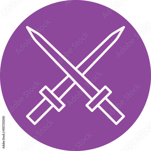 Fencing line circle icon