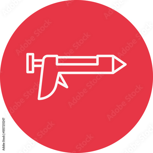 Caulk Gun line circle icon