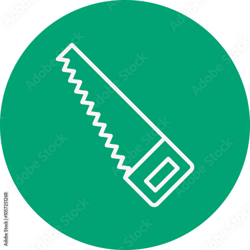 Hand Saw line circle icon