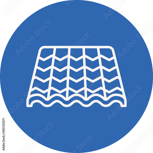 Roof Shingle line circle icon