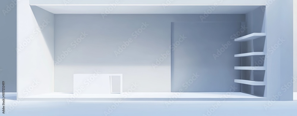 Minimalist Shop Interior. Minimalist Shop Interior.