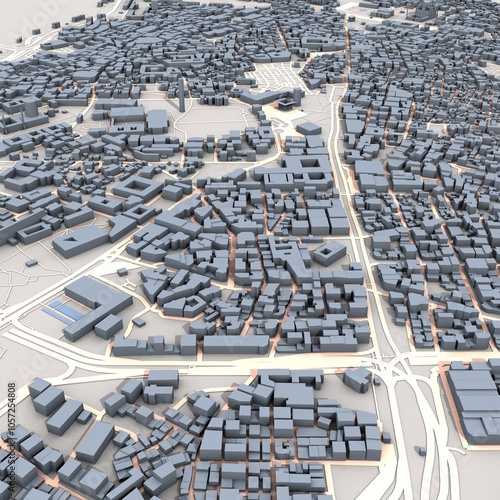 Photography Istanbul City Turkey Map, 3D Rendering