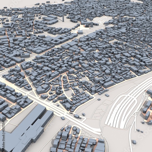 Istanbul City Turkey Map, 3D Rendering