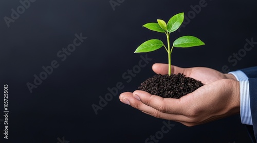 Hands nurturing a small plant symbolize growth and careful investment.