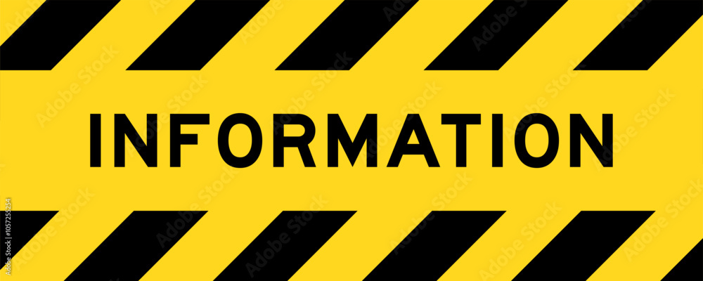 Yellow and black color with line striped label banner with word informationYellow and black color with line striped label banner with word information Yellow and black color with line striped label banner with word informationYellow and black color with line striped label banner with word information