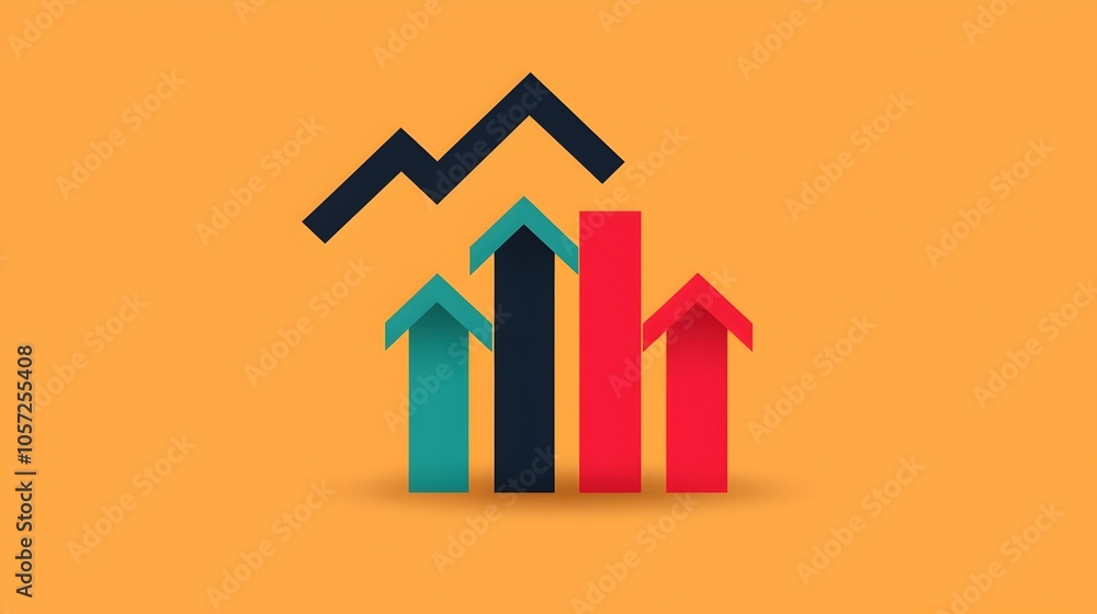 Risk Management Line Icon Graph Showing Downward Trend in Financial Performance and Loss  Flat Design Top View Infographic with Editable Stroke and Vivid Pixels