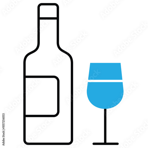 No Drinking Alcohol Wine Bottle VECtor Icon Design