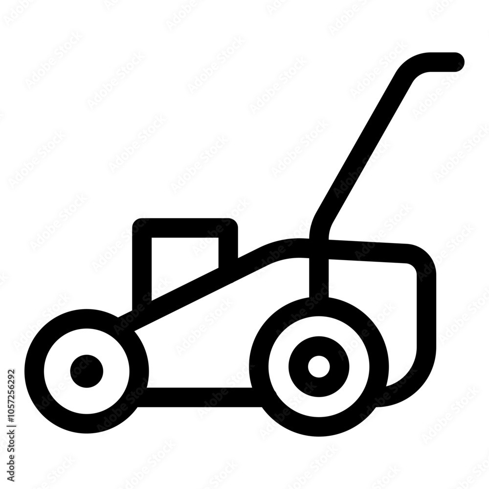 Lawn mower icon. Vector line icon Lawn mower icon. Vector line icon