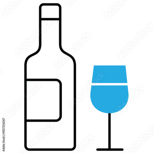 Prohibited Wine Bottle Alcohol-Free Symbol vector Icon Design