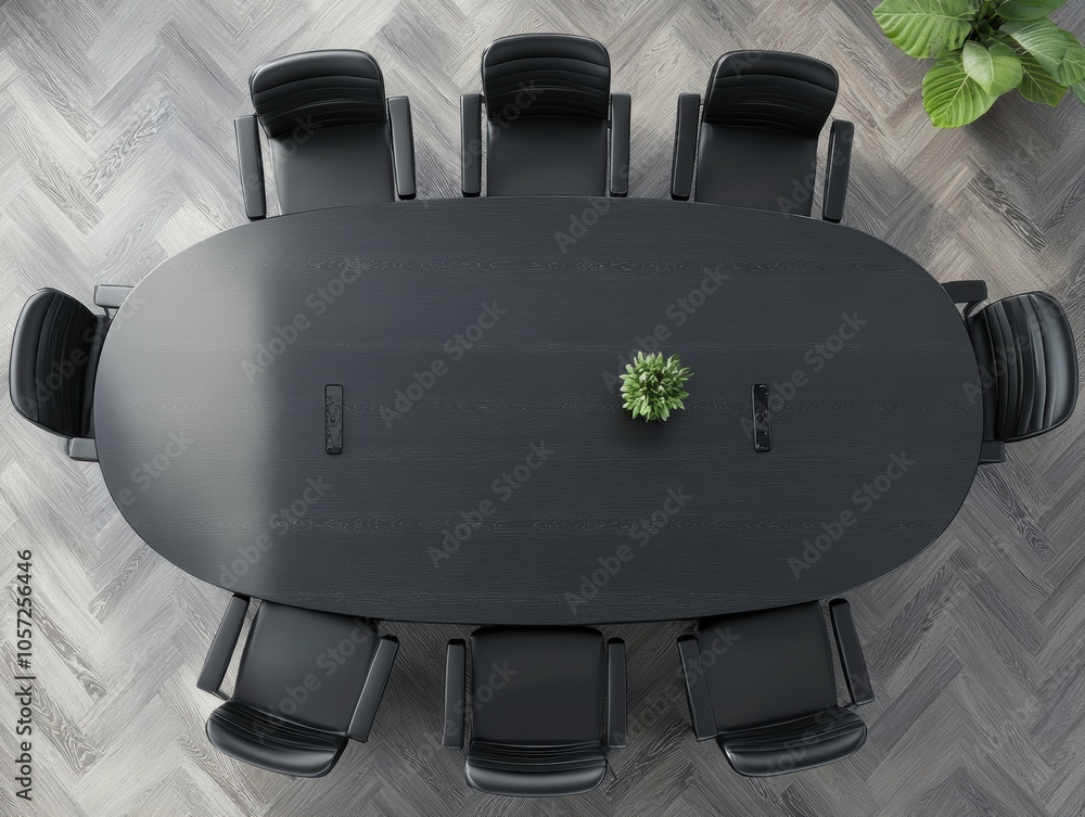 Naklejka premium Conference Table Top View.