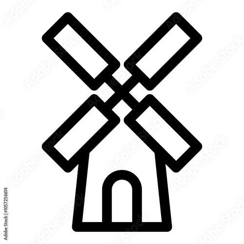 Windmill icon. Vector line icon