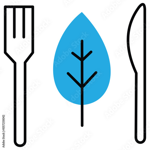 Plant-Based Vegan Food Vector Icon Design